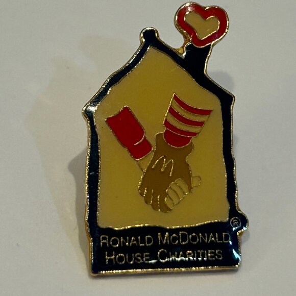 McDonald's Accessories - Ronald McDonald House Charities House Shaped Metal Lapel Pin 1990s